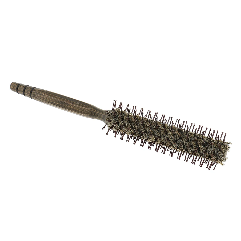Natural Wooden Handle Anti-static Bristle Hair Curly Comb Scalp Massage