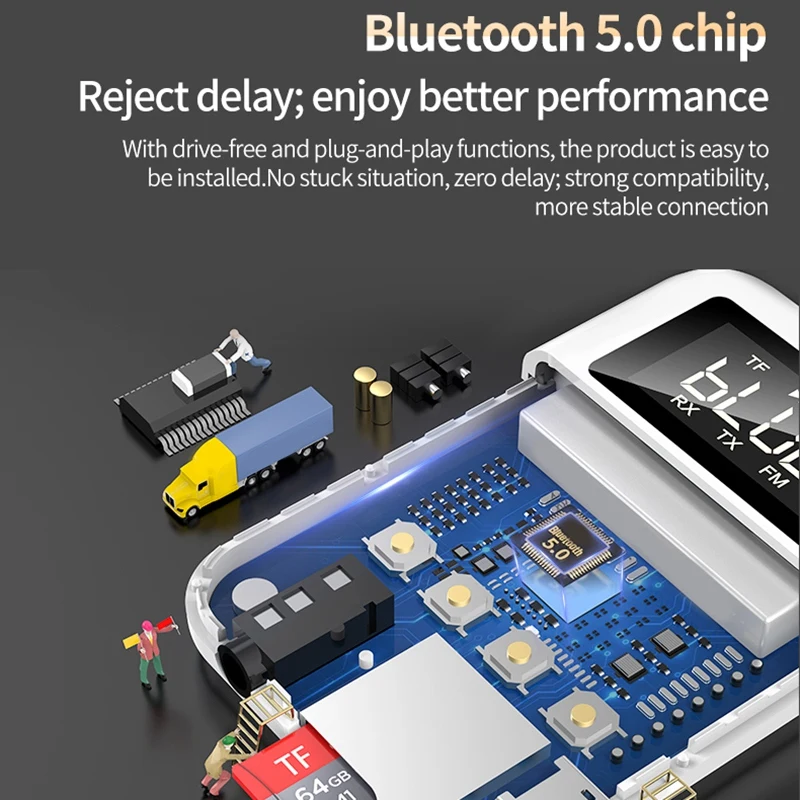 Wireless Bluetooth 5 0 Receiver Transmitter 2 In 1 for Headphones Speakers Wireless AUX Adapter Support TF Card