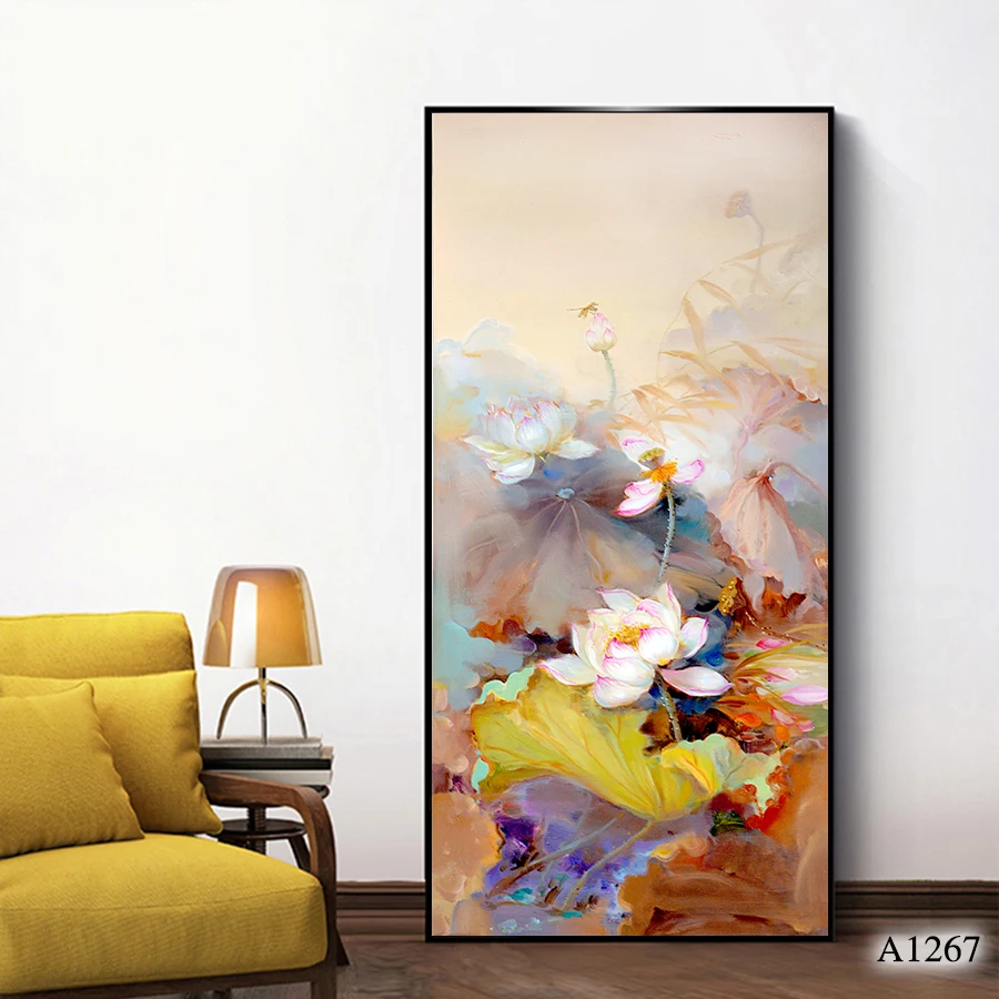 

Modern Abstract Oil Painting Print on Canvas Lily Flower Canvas Art Printing Canvas Painting Wall Art Picture for Home Decor