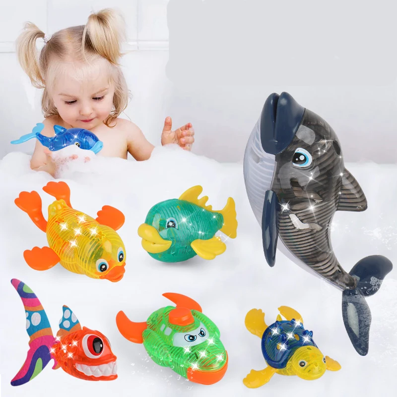 

Water Toys Light Diving Fish Semi-Sinking Diving Cartoon Animal Bathroom Water Bath Toys Amazon