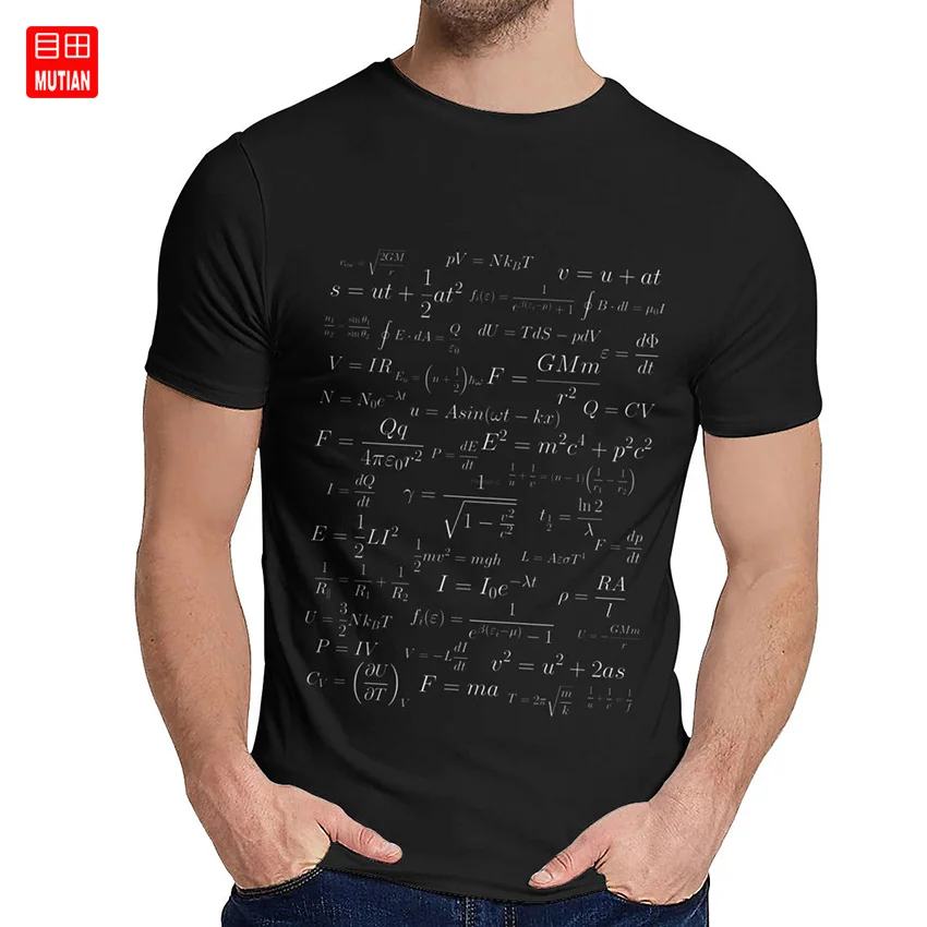 Мужская футболка из чистого хлопка с коротким рукавом и круглым вырезом Graphic Physics