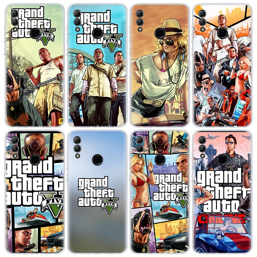 Чехол для телефона Grand Theft Auto GTA 5 Huawei Y5 Y6 Y7 Y9S Honor 9 10 Lite 8A 8X 8S 9X P Smart Z 2019 7X 7A мягкая