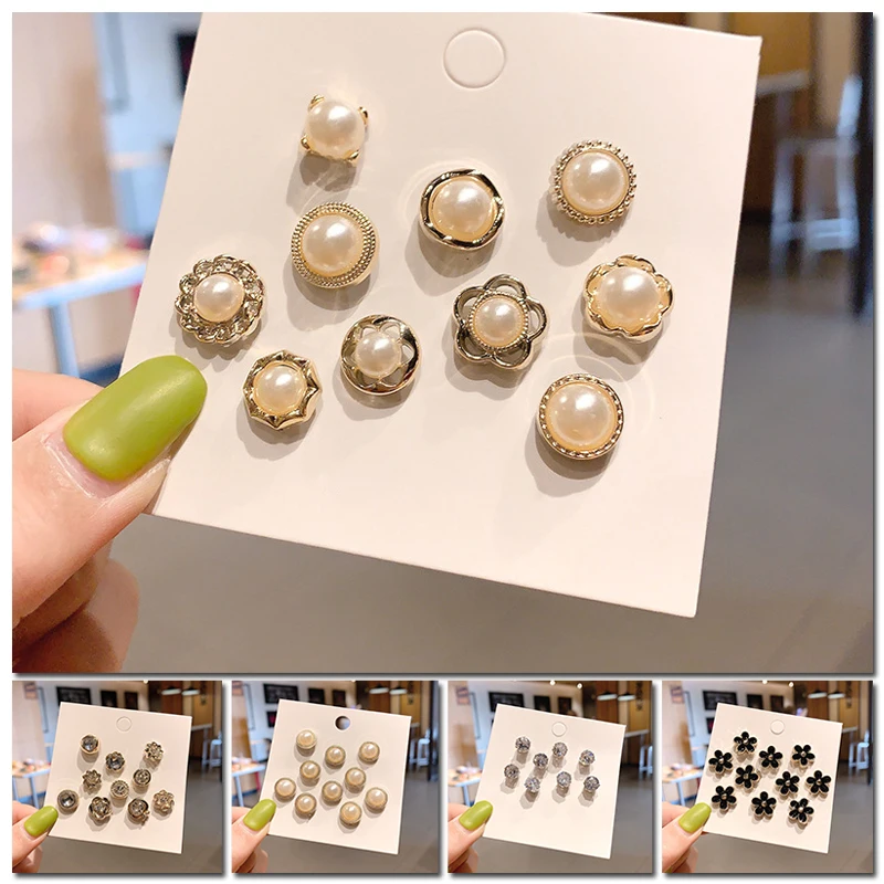 10PCS Cute Anti-glare Buckle Mini Brooch For Women Collar Pin Fixed Clothes Sweater Shirt Button Studs | Украшения и аксессуары