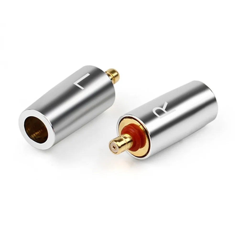2 pair Headphone Pin Jack For IPX UE6 UE6Pro Hifi Earphone Audio Connector Copper Gold Plated Headphones Adapter Silver Black