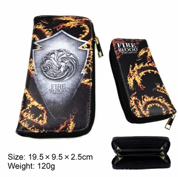 

Game of Thrones House Stark Winterfell Wallet Long Photo Card Holders Men's Women's Purses Leather Fashion PU Handbag Otaku Gift