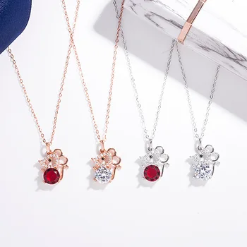 

YuYiJia S925 Sterling Silver Mouse Necklace Full Diamond New Clavicle Chain Necklace Red Year of the Rat Gift