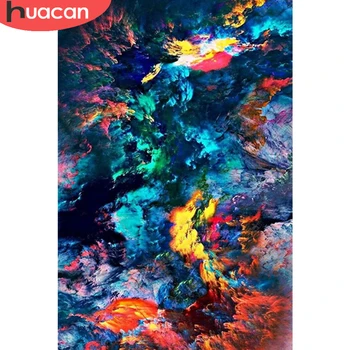 

HUACAN DIY Diamond Painting 5d Landscape Full Drill Diamond Embroidery Colored Clouds Scenery Mosaic Sale Home Decor