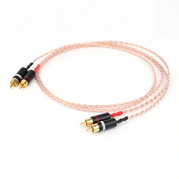 

Hifi audio 3CU OCC RCA cable hi-end 2RCA to 2 RCA Male to Male Audio Cable Gold-Plated RCA Connector Adapter Audio Cable