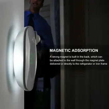 

1pc LED Motion Sensor Light Time Display Human Body Induction Sensor Home Table Motion Night Lamp Light Charging Wall Lamp N7A8