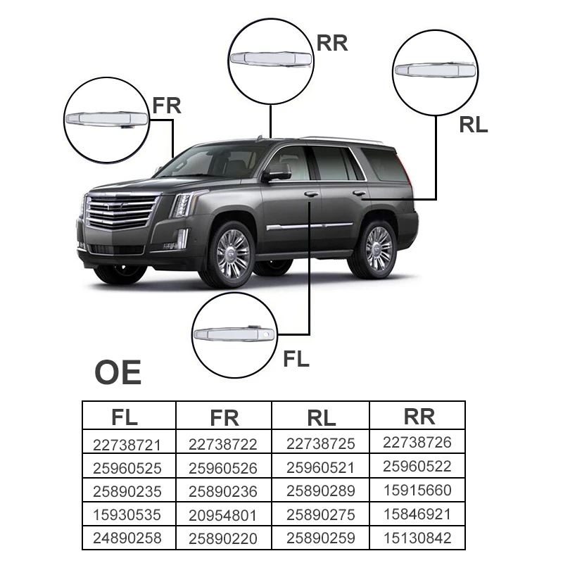 SPEEDWOW 4 шт. Наружная ручка двери автомобиля для 2007-2013 Cadillac Escalade Chevy Avalanche Silverado Suburban Tahoe GMC Sierra