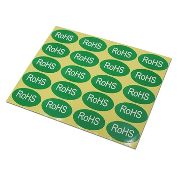 

Oval Green Self Adhesive Package Stickers For Electronics RoHS Character Printed Wholesale Paper Enviromental Protection Label