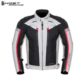 

GHOST RACING Waterproof Motorcycle Jacket High Visibility Reflective Motocross Jacket Racing Riding Motorbike Protector Jacket