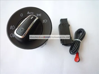 

OEM Brushed Headlight Switch Fog Lamp Switch with Auto Light Sensor for Skoda Octavia with Green Backlight
