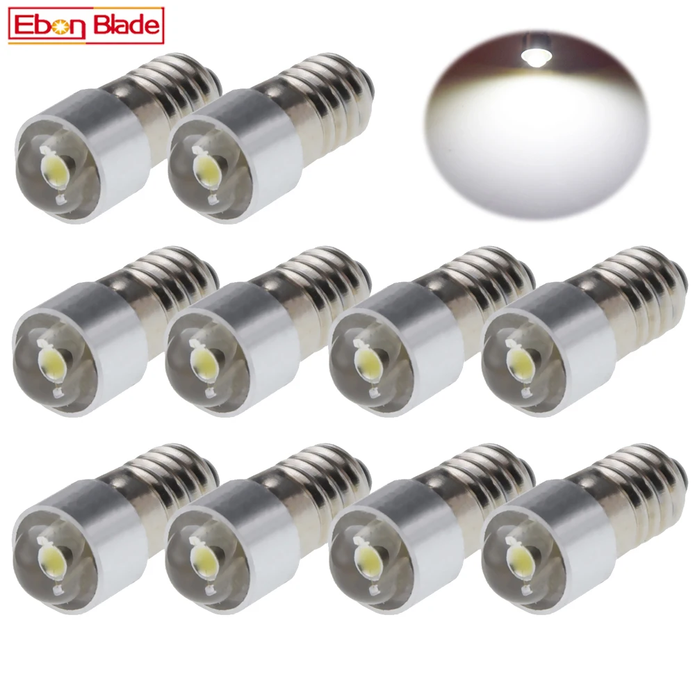 E505W 10PCS Bright White LED Screw Bulb E5 E5.5 12V-14V Spur H0/TT/N Scale NEW 