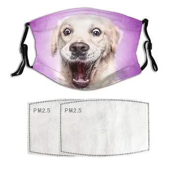 

1 PC/2 PCs Cute Dog Printing Face Mask With Filters Dustproof Windproof Foggy Haze Protective Mask Filter Mask Adult Men Women A