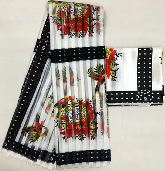 

pure silk fabric african fabric organza fabric ankara african wax print fabric 2+4yards organza ribbon silk for dress MM-B13