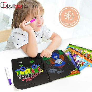 

BalleenShiny Baby Toys Chalk Drawing Book Kids DIY Painting BlackBoard Coloring Book Doodle Board For Child Toys Gift