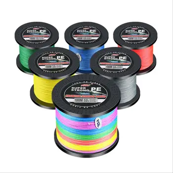 

4 Strands 1000M PE line Braided Fishing Line Multifilament Fishing Line Wire Gray/Yellow/Blue/Green/Orange/Rose Red/White/black