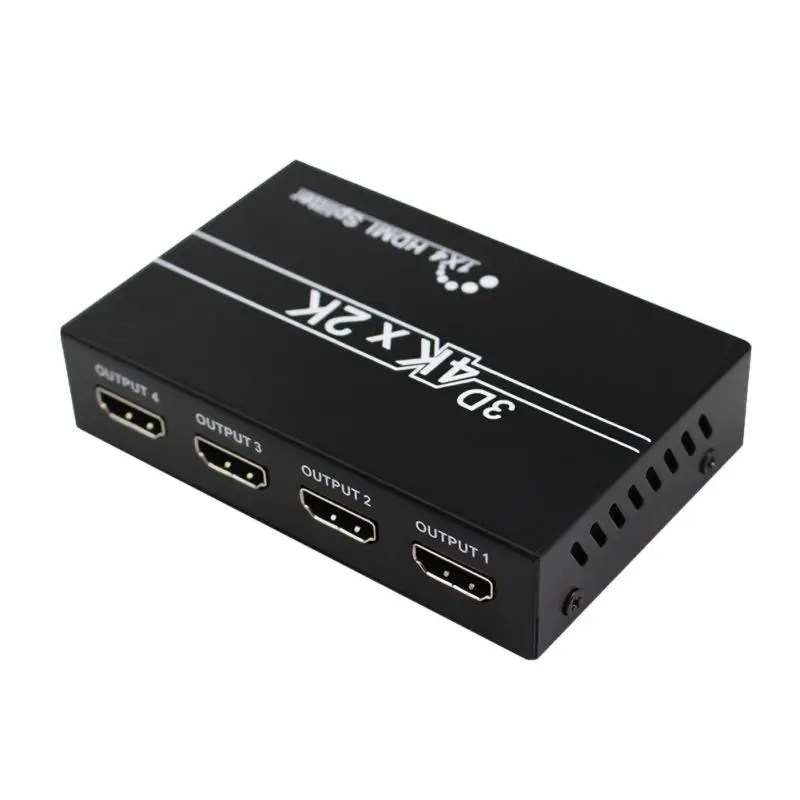 Прочный HD 4K 4 портовый HDMI сплиттер 1x4 ретранслятор усилитель 1080P 3D концентратор 1 в 4 из