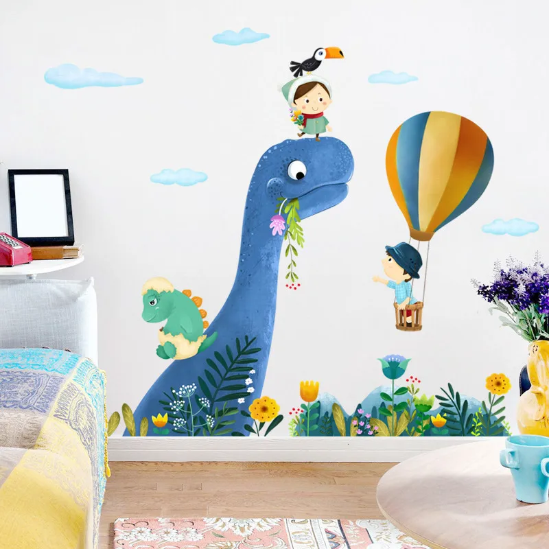 Динозавр для детской комнаты домашний декор настенная мультяшная наклейка животное живопись для детской комнаты Детские Наклейки Плакаты и печать, Картина Настенная