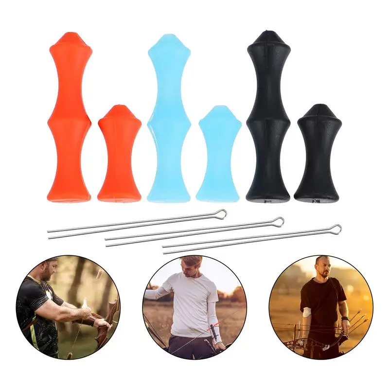 6pcs Bow String Finger Saver Silicone Recurve Bows String Fingers