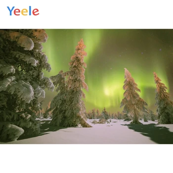 

Yeele Winter Photocall Snow Pine Forest Aurora Nice Photography Backdrops Personalized Photographic Backgrounds For Photo Studio