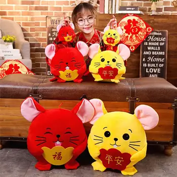

Kids Cute Cartoon Plush Stuffed Rat Doll Plush Lucky Mascot Animal Mouse Toys 2020 Chinese Lunar New Year Gift Home Decoration