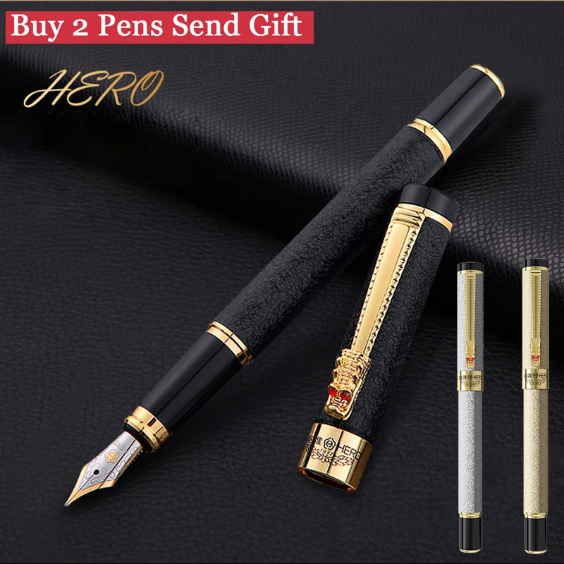 7065 Fine Fountain Pen 4 Finishes HERO No Dragon & Gold Lattice UK Seller 
