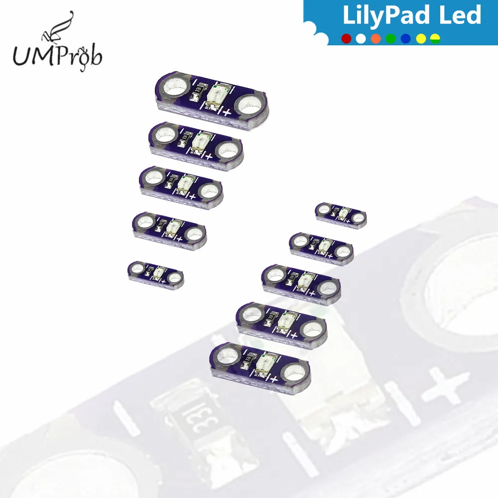 Светодиодный светильник LilyPad для arduino красный/белый/оранжевый/изумрудно