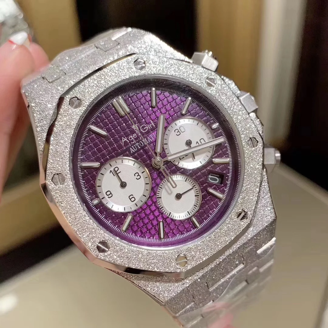 

Luxury Brand New Men Watch Chronograph Sapphire Stainless Steel Silver Matte Crystal Stopwatch Luminous Red Grey Limited AAA+