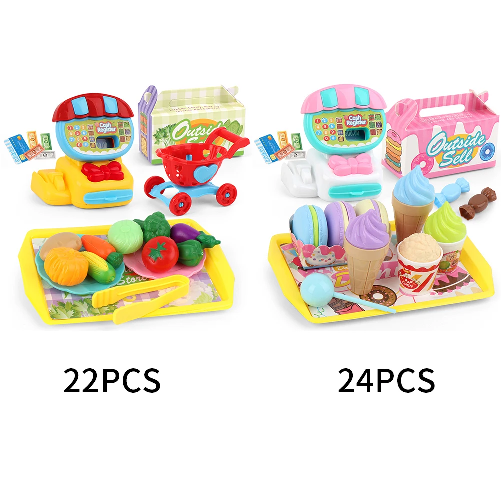  Kids Simulation Toy Set Learning ABS Home Play House Pretend Cash Register Teaching Mini Supermarke - 4000556801313