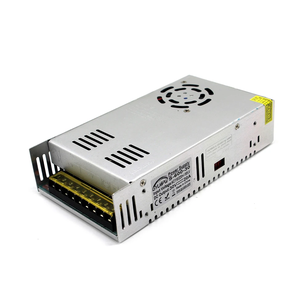 DC30V 20A 600 Вт блок питания Трансформатор 110 В 220 AC к Dc 30 в адаптер для Led светильник CNC