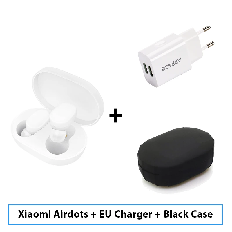 Xiao mi jia Airdots mi TWS Bluetooth наушники Молодежная версия стерео Бас BT 5,0 Eeadphones с mi c Handsfree Наушники управление AI - Цвет: Add Charger Black Ca