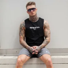 Мышцы брата Фитнес Для мужчин Фитнес облегающий спортивные новые летние Стиль Slim Fit без рукавов жилет Для Мужчин's