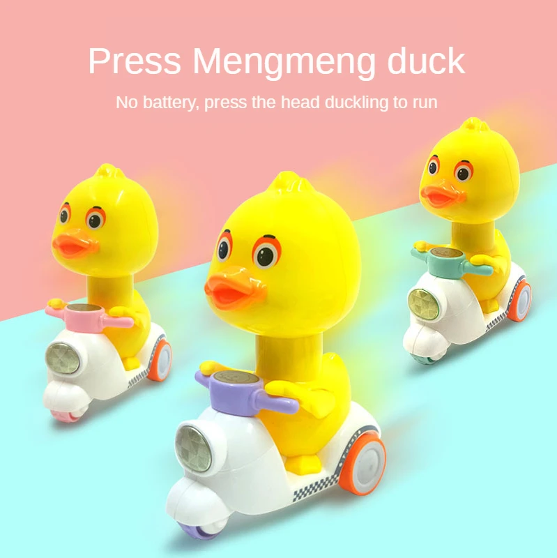 No not need  battery  press then return cart little yellow duck motorcycle inertia pressure cute duck press duck toy cute little yellow duckany collocationlittle yellow duck gift decoration creative christmas hat sunglasses duck toy fidget toys