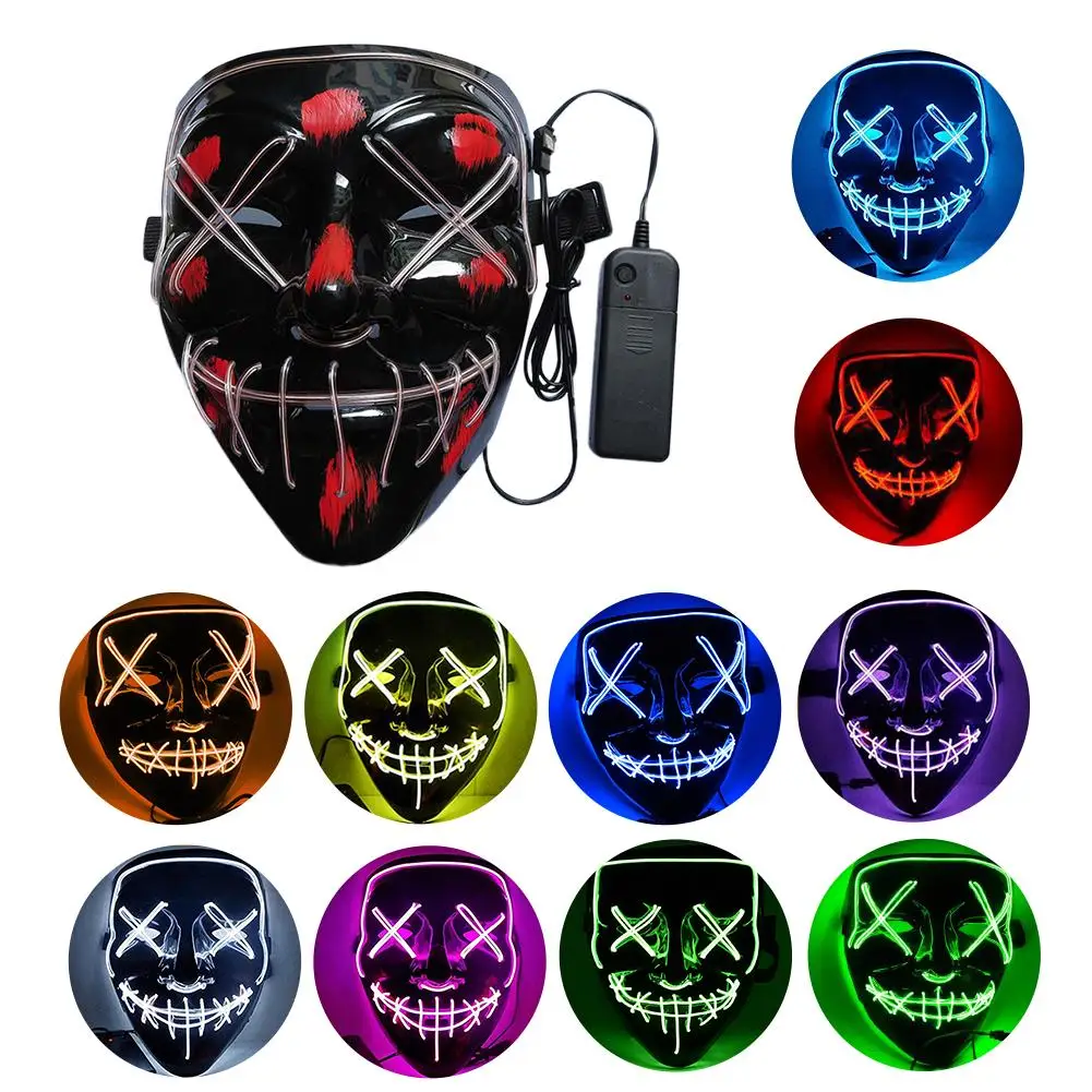 

Neon Mask LED Light Up Party Masks The Purge Election Year Great Funny Masks Festival Cosplay Costume Supplies Glow In Dark