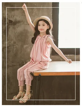

Fashion simple sweet children's clothing girls suit summer fashion bow straps cherry suit in the girl refreshing tide