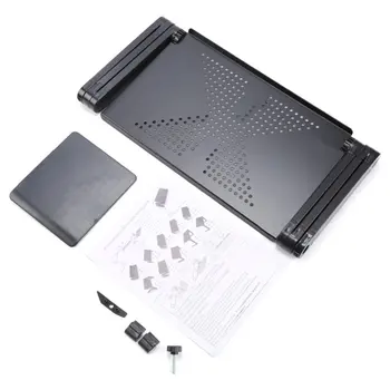

1 Pcs Aluminum Alloy Laptop Table Standard X Lightweight Aluminum Alloy Collapsible Place Your Laptop Black