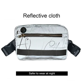 

Outdoor Tactical Reflective Chest Bag Oxford Streetwear Vest Rig Bag Functional Hiking Jogging Storage Pack Bags M