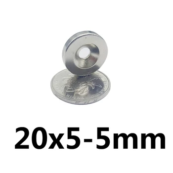 

*5/10/20 pcs Neodymium Magnet 20mm x 5mm Hole 5mm NdFeB Round Super Powerful Strong Permanent Magnetic imanes 20*5-5 mm