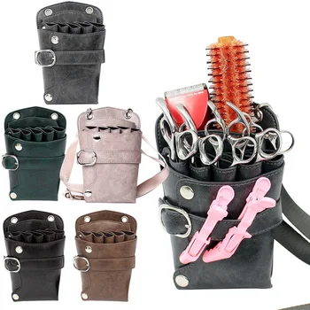 

Scissors Pouch PU Leather Salon Barber Hairdressing Scissors Holster Hair Stylist Tools Bag Comb Shear Holster Waist Shoulder