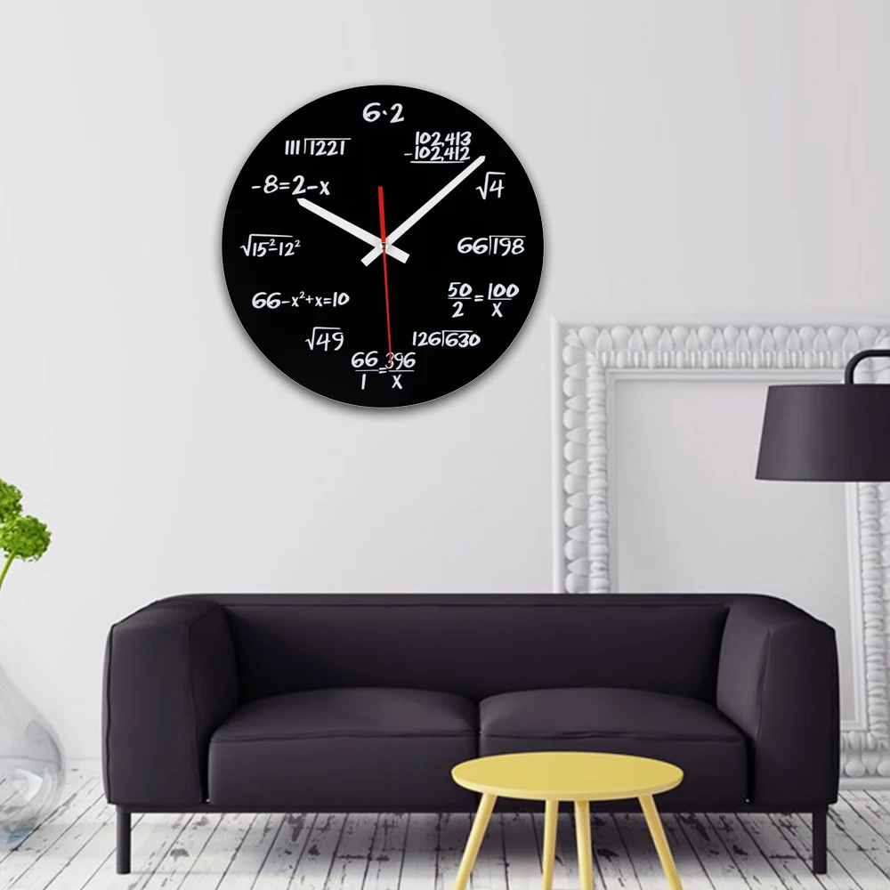 Лидер продаж акриловые настенные часы Математика Уравнение современный дизайн Португалия евро Новинка арт уникальные часы украшение для дома аксессуары