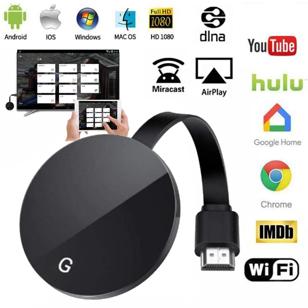 G7S Wireless TV Stick 2.4G anycast 5ghz WiFi Display Receiver TV Dongle Miracast HDMI for Google Chromecast ultra 4K - Motorcycles