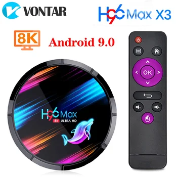 ТВ-приставка H96 MAX X3 на Android 9,0, 4 Гб, 128 ГБ, 64 ГБ, 32 ГБ, четырехъядерный процессор Amlogic S905X3, Wi-Fi, 8K, ТВ-приставка H96MAX X3, ТВ-приставка на Android 2020