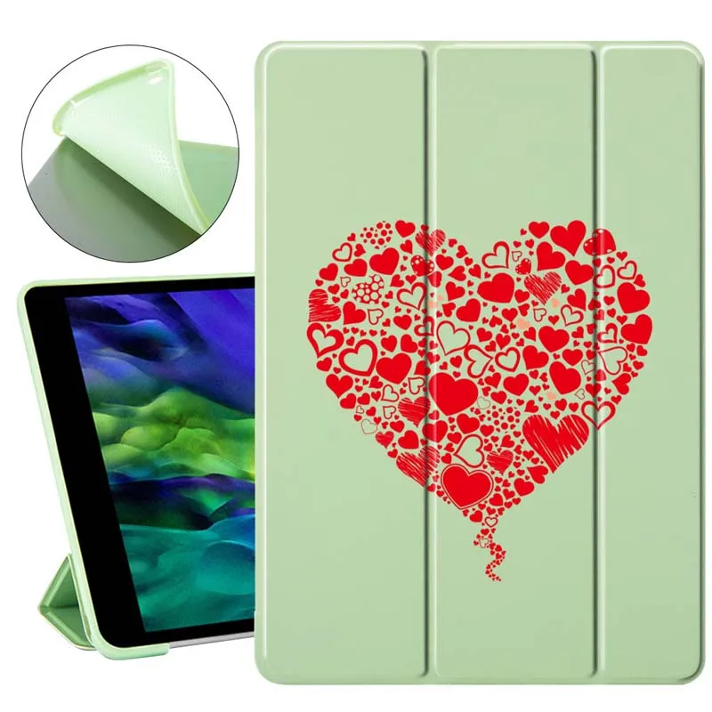 

Creative Heart Tablet Case for Ipad Mini 2 3 4 Cover Folding Holder Function for Ipad Air 1 2 3 7th Generation 11Pro 2018 2020