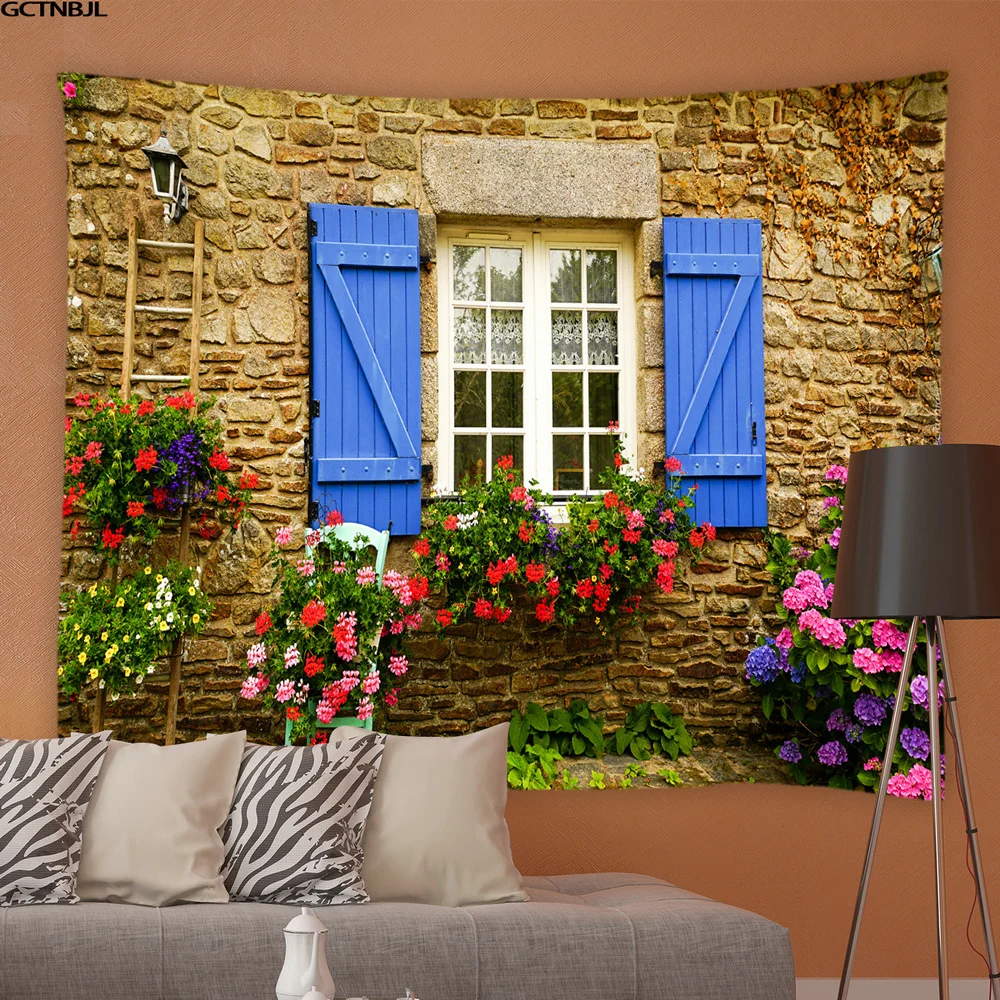 Tapestry Decorations Landscape Street Plants Flowers Scenery
