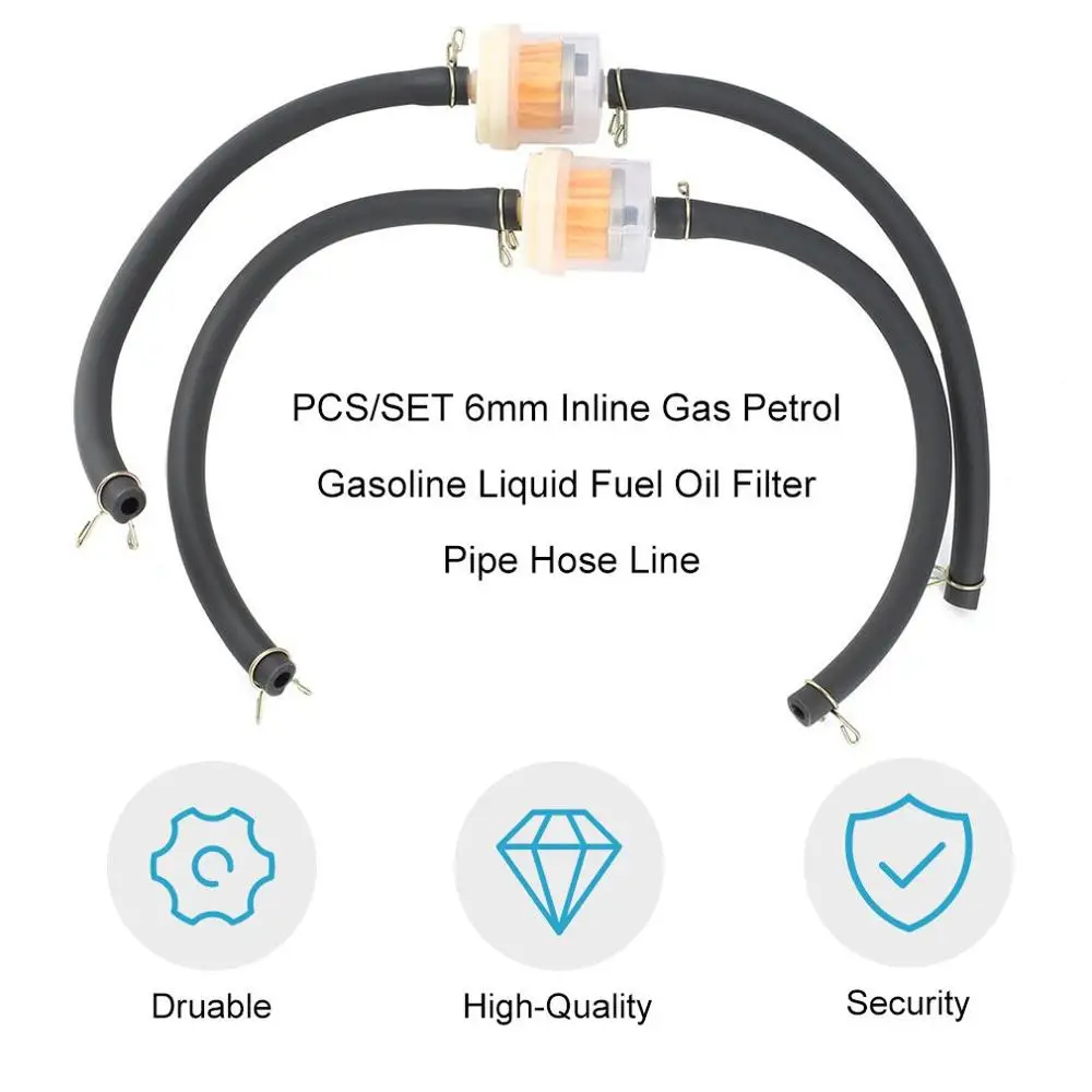 2 шт./компл. 6 мм поточный газовый бензиновый жидкий топливный, масляный фильтр трубопровод с 4 зажимами универсальный для мотоцикла Байк