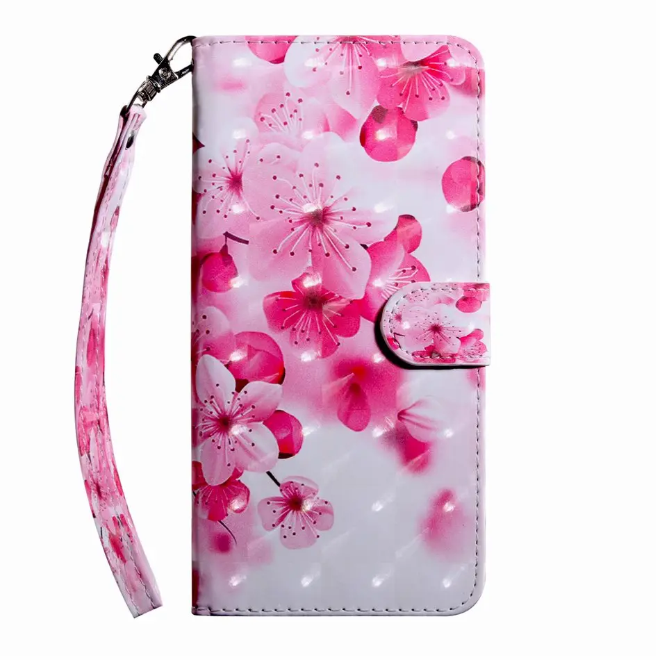 Чехлы Husky, кожаный чехол для сумок Apple iPhone 5, 5S, SE, 6, 6 S, 7, 8 Plus, X, XR, XS, 11 Pro, слот для карт, Роскошный чехол для фото, кошелек, Капа E29G - Цвет: Red Flower