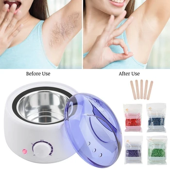 

Professional Warmer Wax Heater Kit Electric Wax Machine + 400g Waxing Beans + 5pcs Depilatory Spatulas UK EU Plug 220-240V