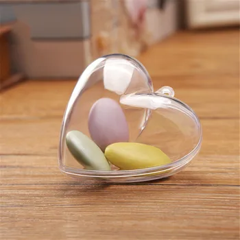 

Clear Transparent Plastic Candy Box Love Heart Shape For Christmas Tree Hanging Festival Decoration 1PCS